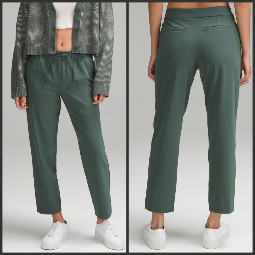Lululemon Tapered-Leg Mid-Rise Pant 7/8 Length Luxtreme Large NWOT DARK FOREST